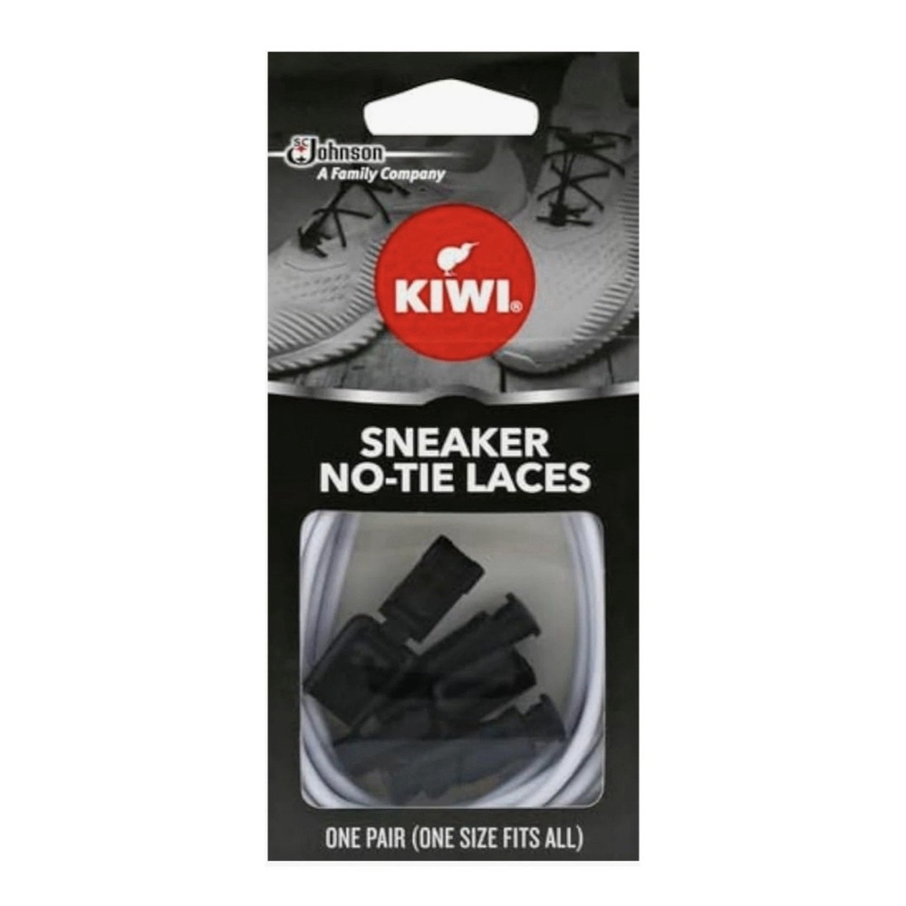 Kiwi No Tie‎ Elastic Shoe Laces WHITE One Size Fits All Sneakers Slip-On Style